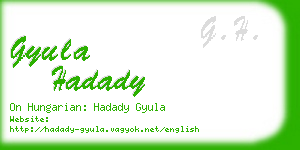 gyula hadady business card